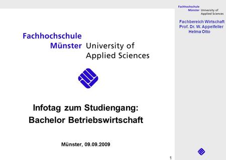 Infotag zum Studiengang: Bachelor Betriebswirtschaft