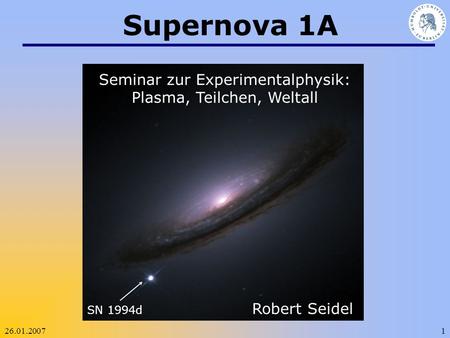 Seminar zur Experimentalphysik: Plasma, Teilchen, Weltall