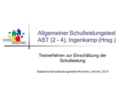 Allgemeiner Schulleistungstest AST (2 - 4), Ingenkamp (Hrsg.)