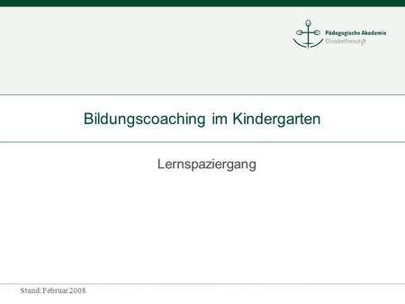 Bildungscoaching im Kindergarten