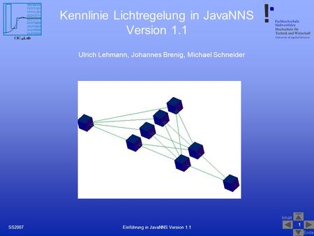Kennlinie Lichtregelung in JavaNNS Version 1.1