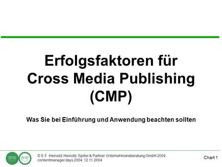 Erfolgsfaktoren für Cross Media Publishing (CMP)