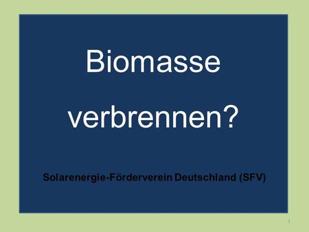 Solarenergie-Förderverein Deutschland (SFV)