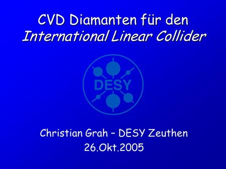 CVD Diamanten für den International Linear Collider