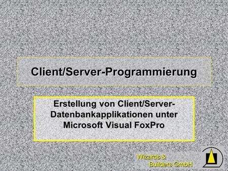 Wizards & Builders GmbH Client/Server-Programmierung Erstellung von Client/Server- Datenbankapplikationen unter Microsoft Visual FoxPro.