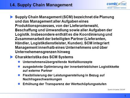 I.4. Supply Chain Management