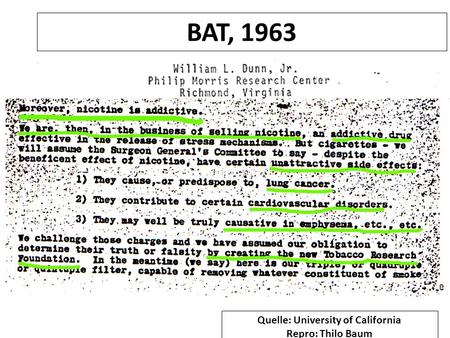 BAT, 1963 Quelle: University of California Repro: Thilo Baum.