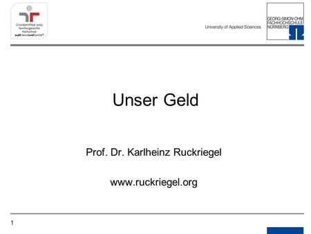 Notizen Prof. Dr. Karlheinz Ruckriegel
