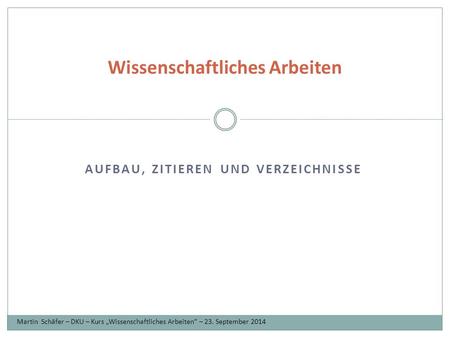 Wissenschaftliches Arbeiten