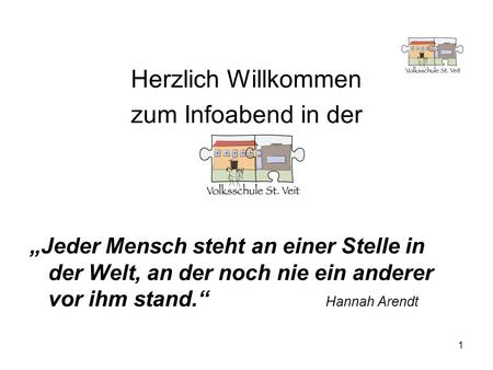 Herzlich Willkommen zum Infoabend in der