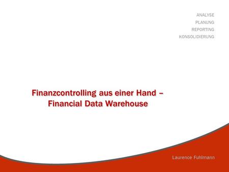 Finanzcontrolling aus einer Hand – Financial Data Warehouse