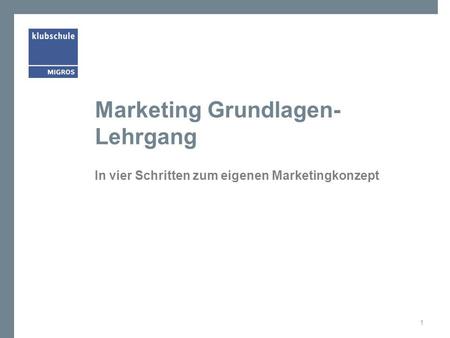Marketing Grundlagen-Lehrgang