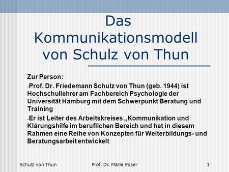 Das Kommunikationsmodell von Schulz von Thun