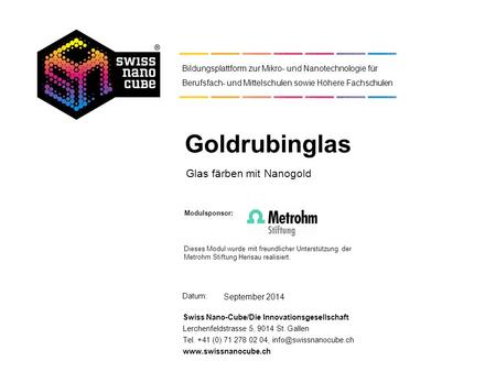 Glas färben mit Nanogold