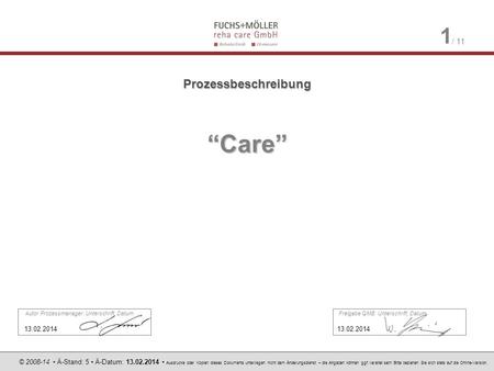 “Care” Prozessbeschreibung