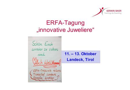 ERFA-Tagung „innovative Juweliere“