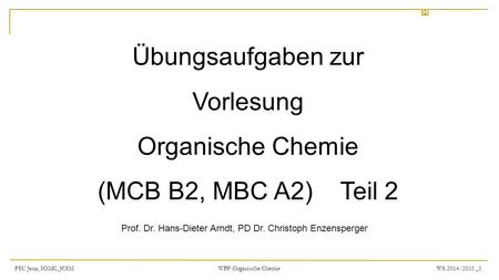 Übungsaufgaben zur Vorlesung