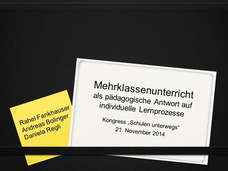 Kongress „Schulen unterwegs“ 21. November 2014