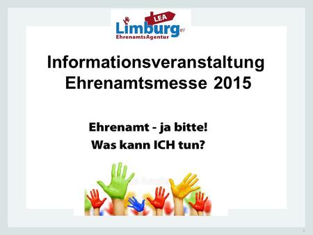 Informationsveranstaltung Ehrenamtsmesse 2015