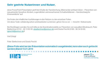 Sehr geehrte Nutzerinnen und Nutzer,