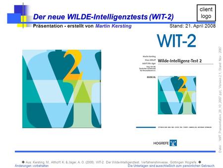 Der neue WILDE-Intelligenztests (WIT-2)