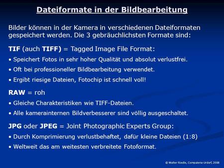 Dateiformate in der Bildbearbeitung