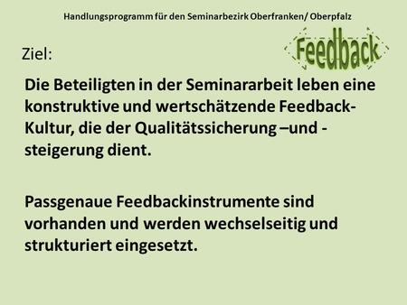Handlungsprogramm für den Seminarbezirk Oberfranken/ Oberpfalz