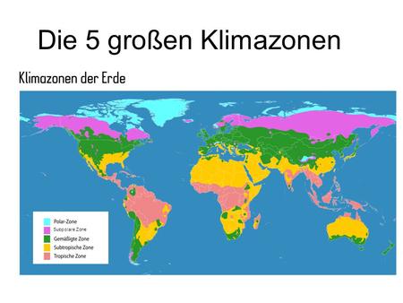 Die 5 großen Klimazonen Subpolare Zone.