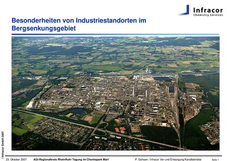 Besonderheiten von Industriestandorten im Bergsenkungsgebiet