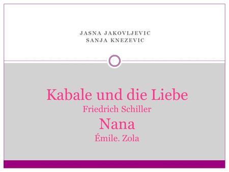 Kabale und die Liebe Friedrich Schiller Nana Émile. Zola