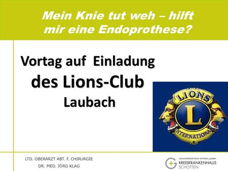 des Lions-Club Vortag auf Einladung Laubach