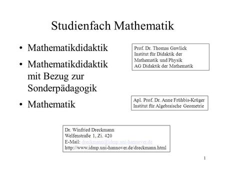 Studienfach Mathematik