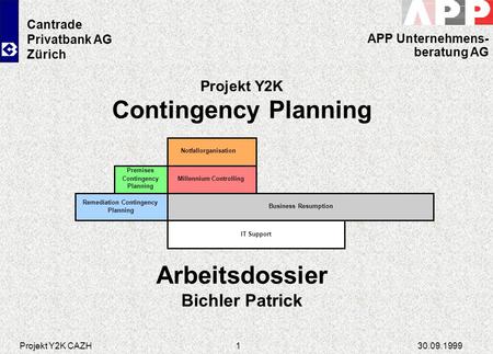 Contingency Planning Arbeitsdossier