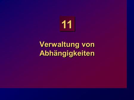 11 Verwaltung von Abhängigkeiten. Ziele Am Ende dieser Lektion verfügen Sie über die folgenden Kenntnisse: Überwachen prozeduraler Abhängigkeiten Effekte.