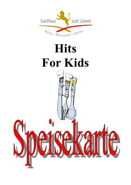 Hits For Kids Speisekarte.