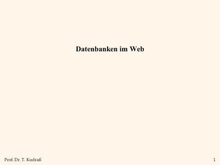 Datenbanken im Web 1.