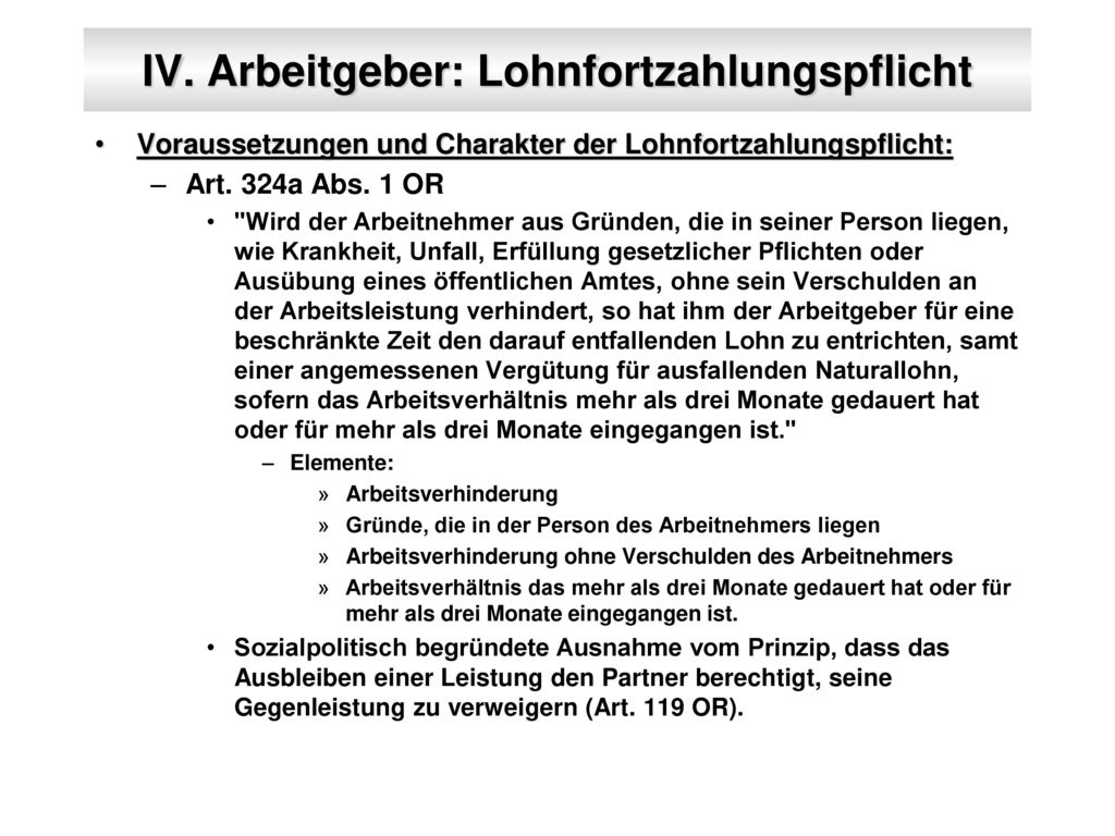 Iv Arbeitgeber Lohnfortzahlungspflicht Ppt Herunterladen