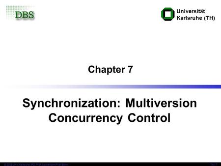 Synchronization: Multiversion Concurrency Control