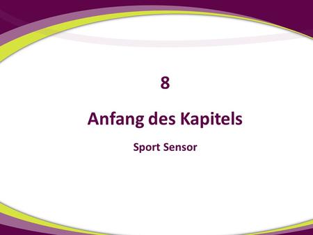 8 Anfang des Kapitels Sport Sensor.