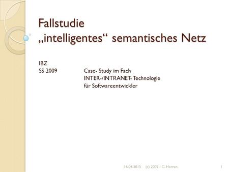 Fallstudie „intelligentes“ semantisches Netz