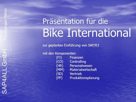Bike International Präsentation für die
