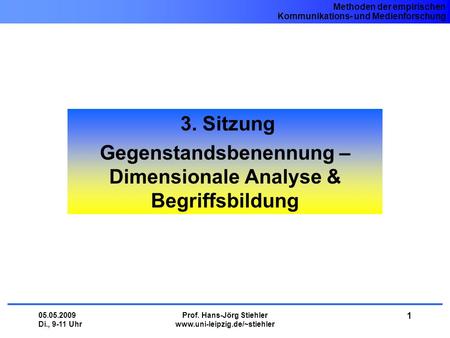 Gegenstandsbenennung – Dimensionale Analyse & Begriffsbildung