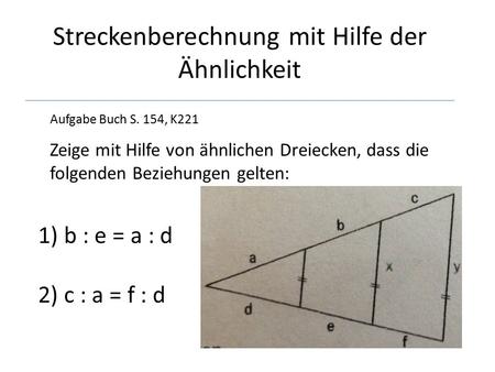 Streckenberechnung mit Hilfe der Ähnlichkeit