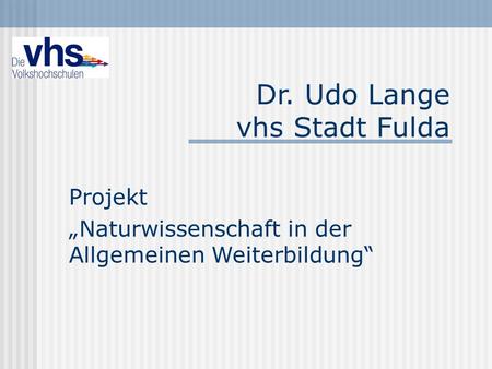 Dr. Udo Lange vhs Stadt Fulda
