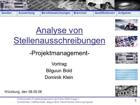 Analyse von Stellenausschreibungen