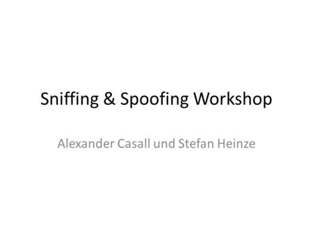 Sniffing & Spoofing Workshop
