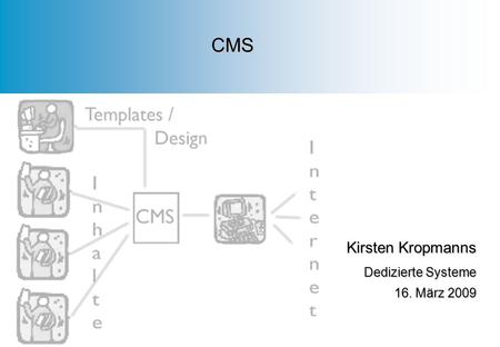 CMS Kirsten Kropmanns Dedizierte Systeme 16. März 2009.