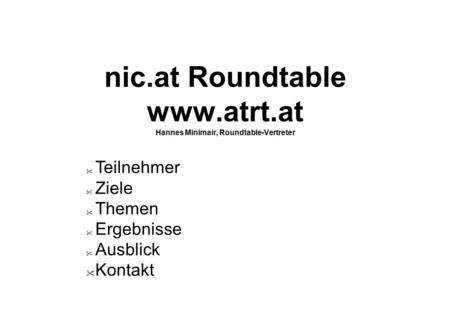 nic.at Roundtable  Hannes Minimair, Roundtable-Vertreter