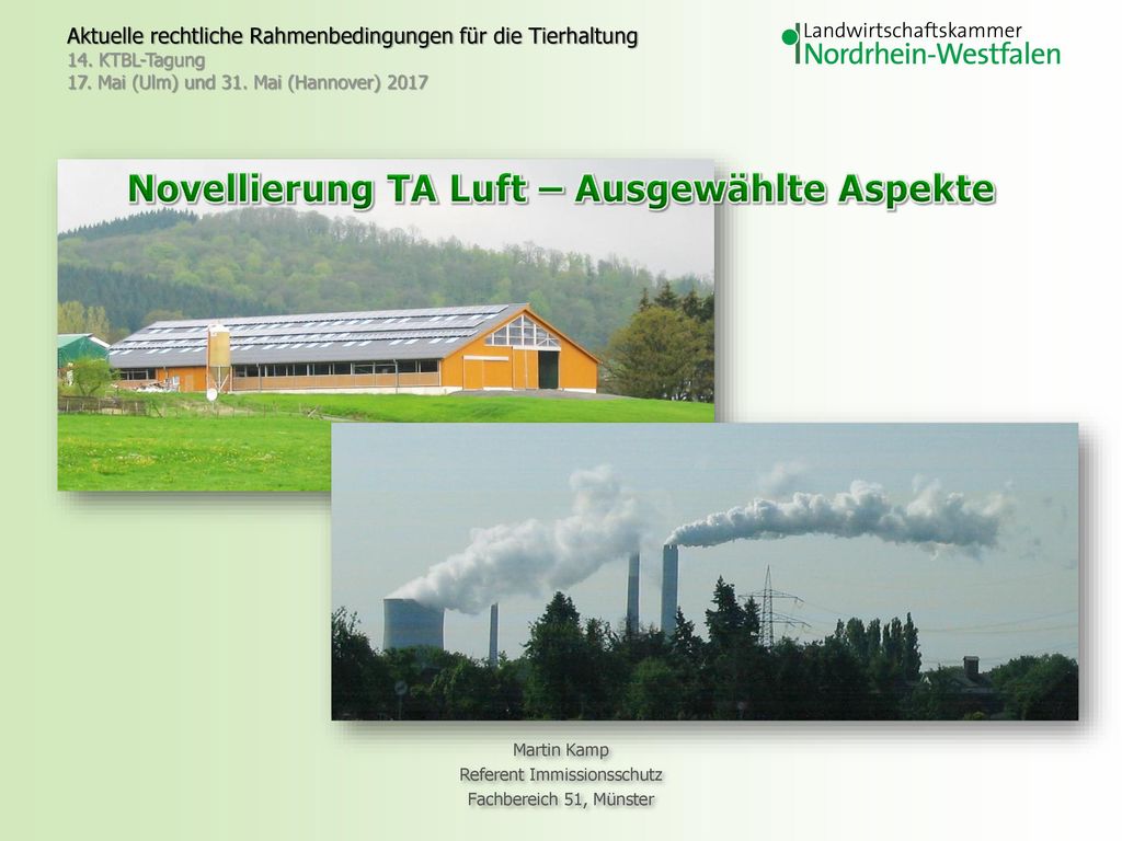 Novellierung TA Luft – Ausgewählte Aspekte - ppt herunterladen