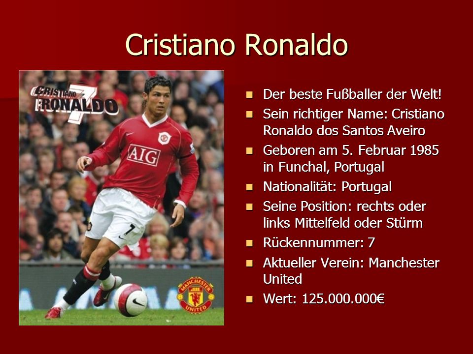 Cristiano Ronaldo Der beste Fußballer der Welt! - ppt video online  herunterladen